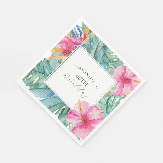 Serviette En Papier Luau 60e anniversaire Thème (Coin)