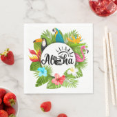 Serviette En Papier Luau Aloha (En situation)