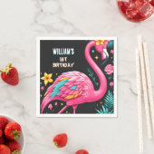 Serviette En Papier Luau Fly Pink Flamant rose Pool Party 1er annivers (En situation)