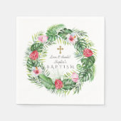 Serviette En Papier Luau Hawaiian Fleurs Tropicales Wreath Baptism (Devant)