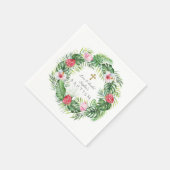Serviette En Papier Luau Hawaiian Fleurs Tropicales Wreath Baptism (Coin)