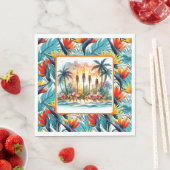 Serviette En Papier Luau Oiseau Du Paradis (En situation)