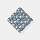 SERVIETTE EN PAPIER LUAU TIKI DESIGN (BLEU) (Coin)