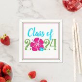 Serviette En Papier Luau Tropical Class of 2024 Graduation Paper (En situation)