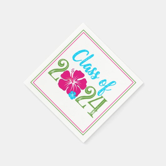 Serviette En Papier Luau Tropical Class of 2024 Graduation Paper (Coin)