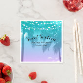 Serviette En Papier Luau Turquoise rose doux 16 Anniversaire (En situation)