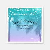 Serviette En Papier Luau Turquoise rose doux 16 Anniversaire (Devant)