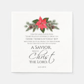 Serviette En Papier Luc 2:10-11 Écriture de Noël Poinsettia (Devant)