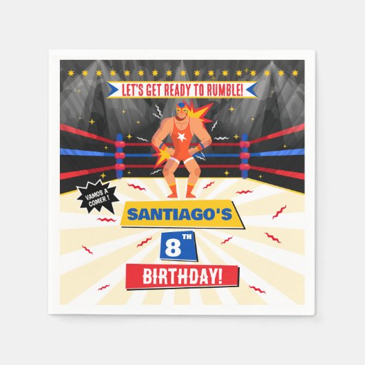 Serviette En Papier Lucha Libre mexicaine papier de la partie de lutte (Devant)