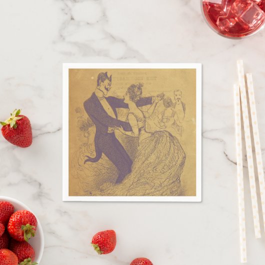 Serviette En Papier Lucifer Danser avec une dame (En situation)