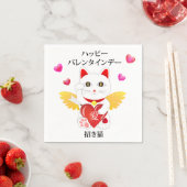Serviette En Papier Lucky Cat Cupid (En situation)