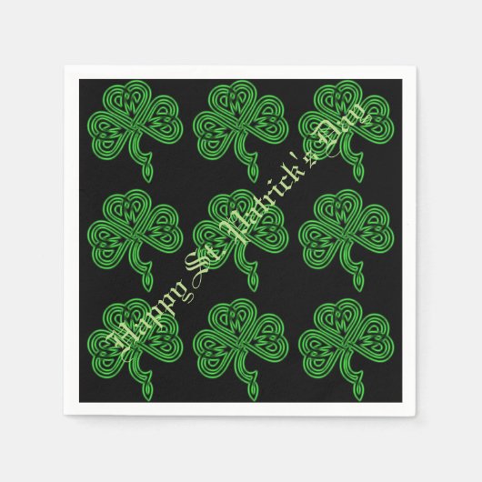 Serviette En Papier Lucky Celtic Motif Shamrock (Devant)