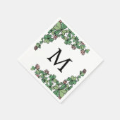 Serviette En Papier Lucky Charm Clover rose Fleurs Monogramme (Coin)