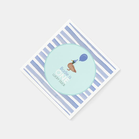 Serviette En Papier Lucky Duck 1er anniversaire (Coin)