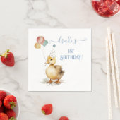 Serviette En Papier Lucky Duck 1ère fête d'anniversaire (En situation)