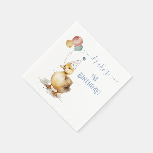 Serviette En Papier Lucky Duck 1ère fête d'anniversaire (Coin)