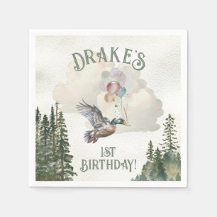 Serviette En Papier Lucky Duck 1ère fête d'anniversaire