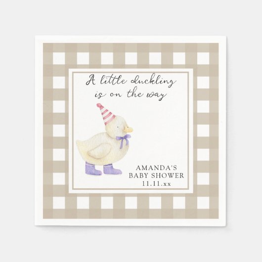Serviette En Papier Lucky Duck baby shower (Devant)