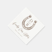 Serviette En Papier Lucky Ever After Classy Horseshoe Monogram Wedding (Coin)