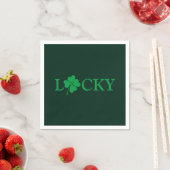 Serviette En Papier Lucky Green Clover Shamrock St. Patrick's Day (En situation)