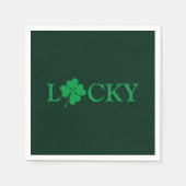 Serviette En Papier Lucky Green Clover Shamrock St. Patrick's Day (Devant)