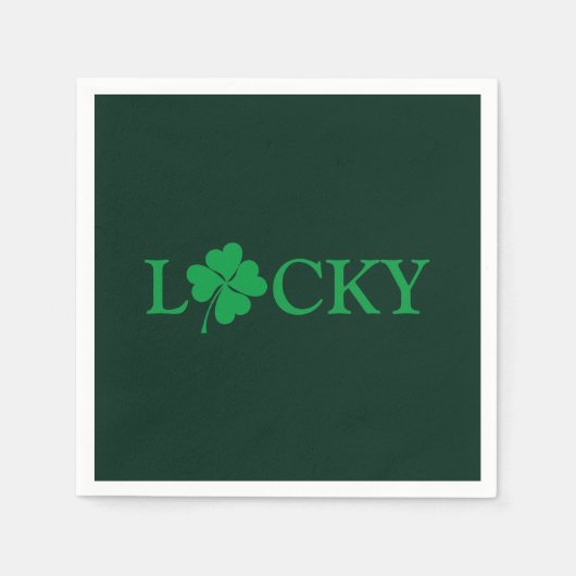 Serviette En Papier Lucky Green Clover Shamrock St. Patrick's Day (Devant)