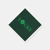 Serviette En Papier Lucky Green Clover Shamrock St. Patrick's Day (Coin)