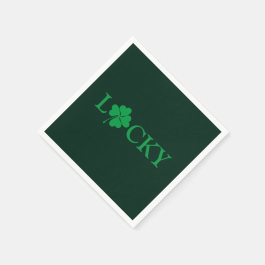 Serviette En Papier Lucky Green Clover Shamrock St. Patrick's Day (Coin)