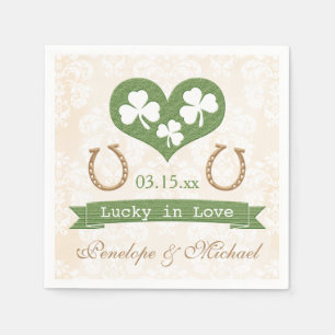 Serviette En Papier Lucky Horseshoe et Mariage Shamrock
