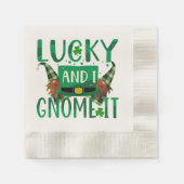 Serviette En Papier Lucky & I Gnome It Jour de la Saint Patrick Party (Devant)