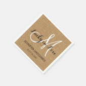 Serviette En Papier Lucky in Love Burlap Mariage Papier serviettes (Coin)