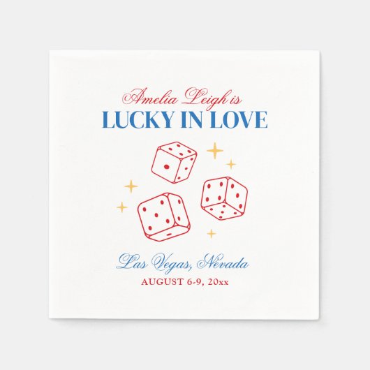 Serviette En Papier Lucky In Love Casino Bachelorette Week-end (Devant)