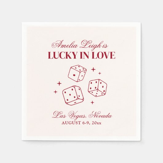 Serviette En Papier Lucky In Love Cocktails Bachelorette Week-end (Devant)