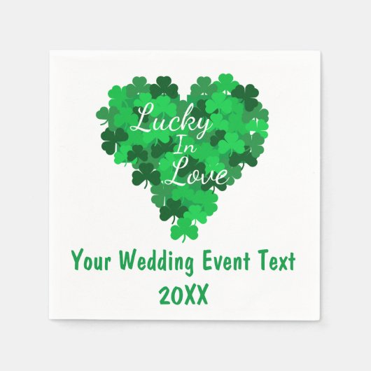 Serviette En Papier Lucky In Love, Événement Mariage (Devant)