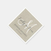 Serviette En Papier Lucky in Love Rustic Papier Mariage serviettes (Coin)