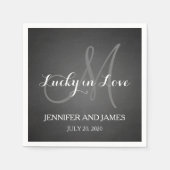 Serviette En Papier Lucky in Love Rustic Papier Mariage serviettes (Devant)