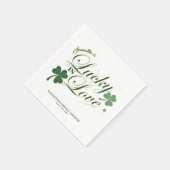 Serviette En Papier Lucky in Love St Patrick's Modern Fête des mariées (Coin)