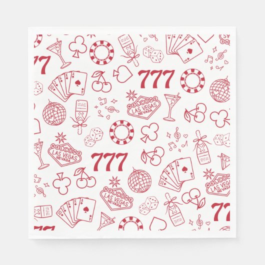 Serviette En Papier Lucky In Love Vegas Bachelorette (Devant)