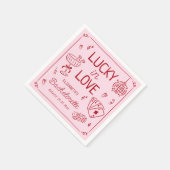 Serviette En Papier Lucky In Love Whimsical Main tiré Bachelorette (Coin)