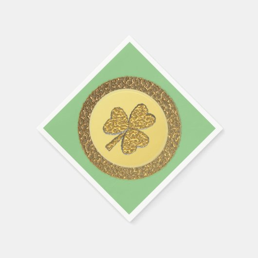 Serviette En Papier Lucky Irish Shamrock Gold Coin (Coin)
