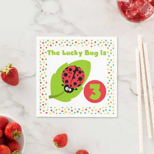 Serviette En Papier Lucky Ladybug 3e Anniversaire Papier serviettes (En situation)