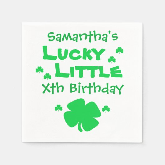 Serviette En Papier Lucky Little Birthday (Devant)
