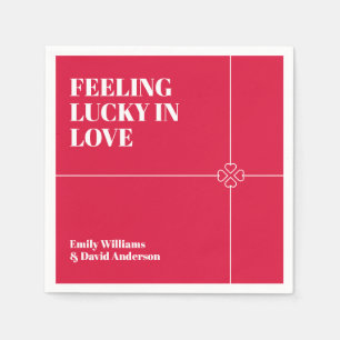 Serviette En Papier Lucky Love Crimson Mariage rouge