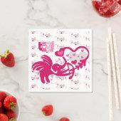 SERVIETTE EN PAPIER LUCKY LOVE ELEPHANT CUPID ELEPHANT BY MASANSER (En situation)