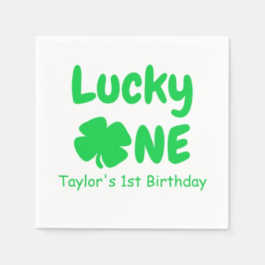 Serviette En Papier Lucky One 1er anniversaire (Devant)
