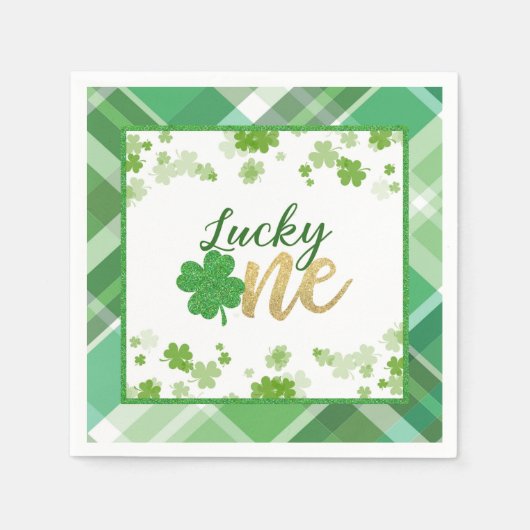 Serviette En Papier Lucky One Anniversaire Napkin (Devant)