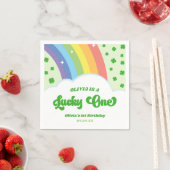 Serviette En Papier Lucky One Lucky Charm Rainbow 1er Anniversaire (En situation)