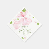 Serviette En Papier Lucky One Pink Bow 1st Birthday (Coin)