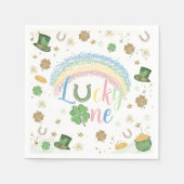 Serviette En Papier Lucky One Rainbow Birthday Napkins (Devant)