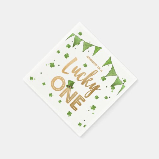 Serviette En Papier Lucky One St Patrick's Day Papier Plaque Clover Bo (Coin)